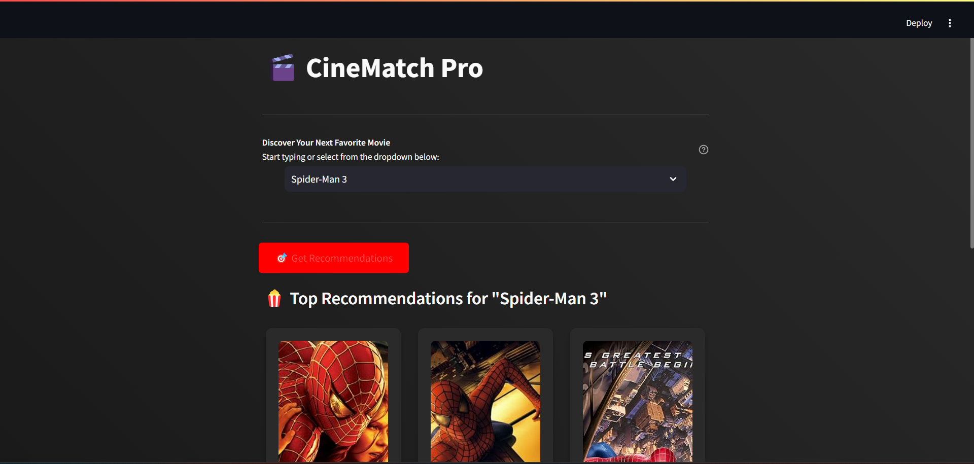 Cine Match pro(Movie Recommender)